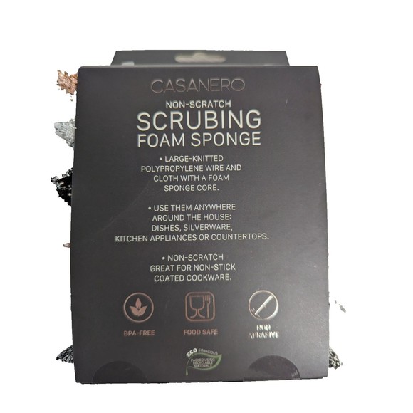 Casanero Non-scratch Scrubbing Sponge 6-Pk Iridescent Multicolor Metallic Stripe - Picture 5 of 5